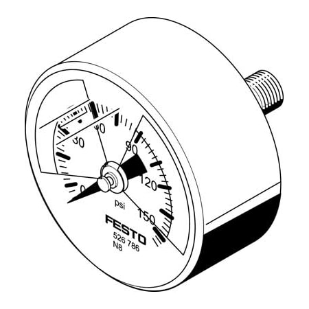 Festo Pressure Gauge MA-40-145-R1/8-PSI-E-RG MA-40-145-R1/8-PSI-E-RG